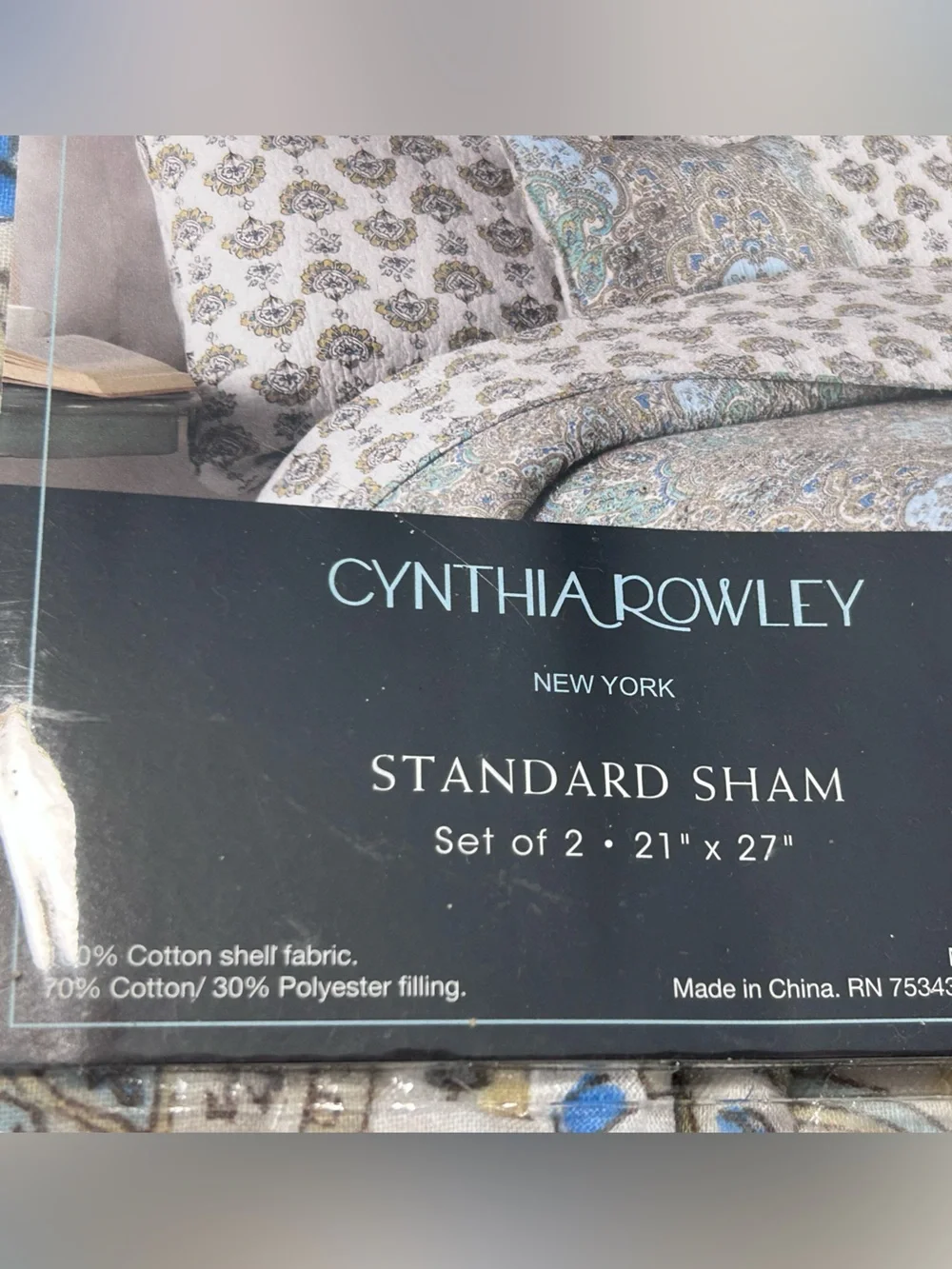 Cynthia Rowley Blue Paisley Pillow Shams Set of 2 NWT